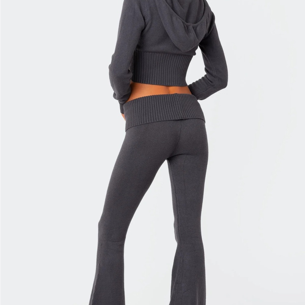 Edikted Gray Flare Boot Cut Pants